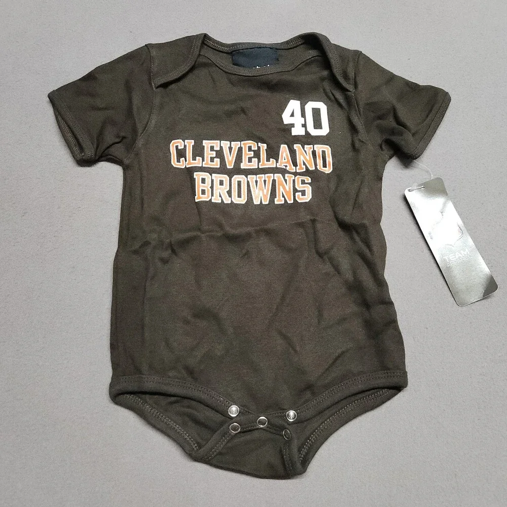 Nfl Peyton Hillis 40 Cleveland Browns Infant Bodysuit 18M Brown Romper 156